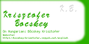 krisztofer bocskey business card